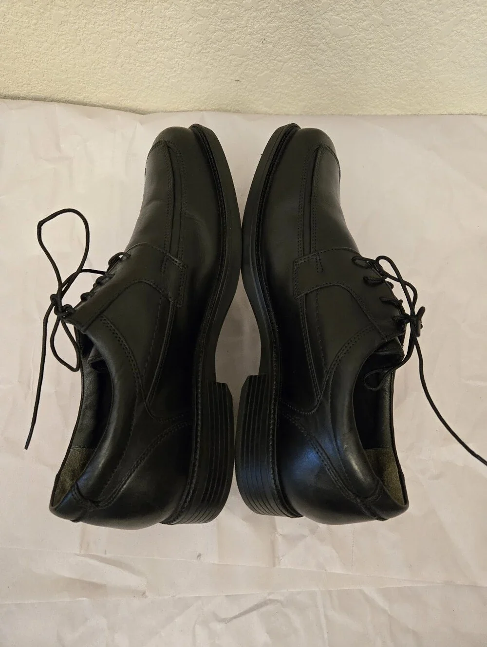 Johnston & Murphy Men's 8.5M Norvell Apron Toe Oxford Dress Shoes Black Leather